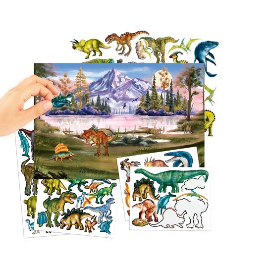 Dino World con Pegatinas en Relieve Depesche
