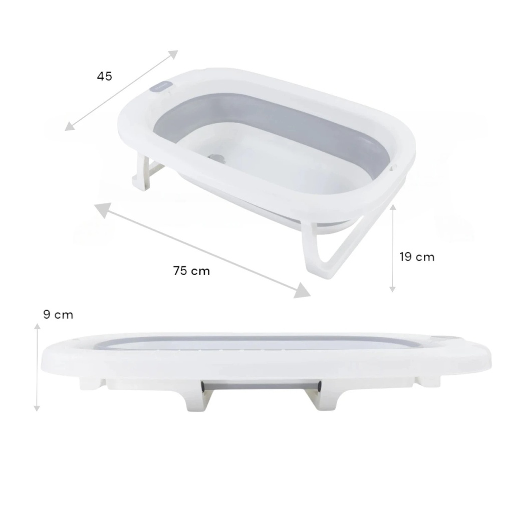 Bañera plegable con almohadon y reductor gris Bebesit