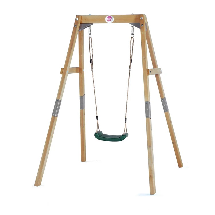 2-In-1 Wooden Single Swing Set Plum