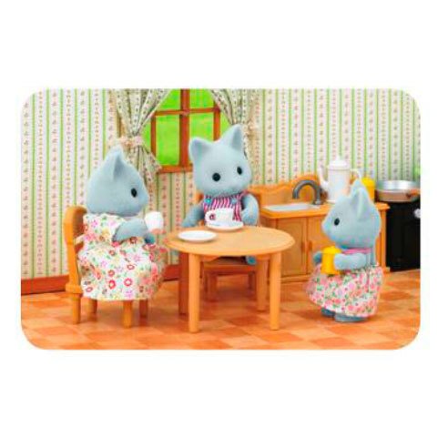 Country Kitchen Set (With Cat Mother) Sylvanian Families