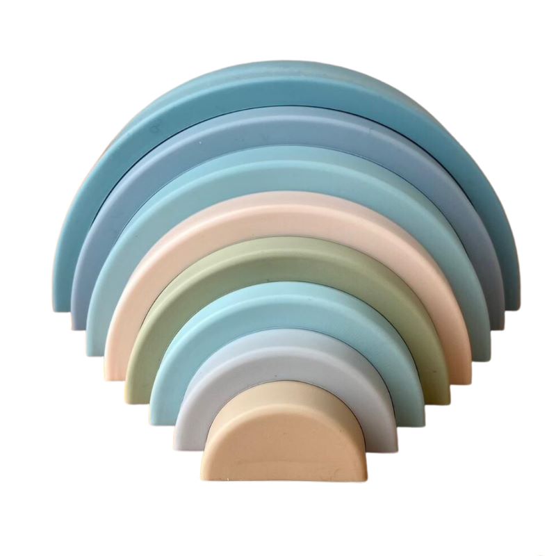 Arcoiris en silicona chico celeste Hopping