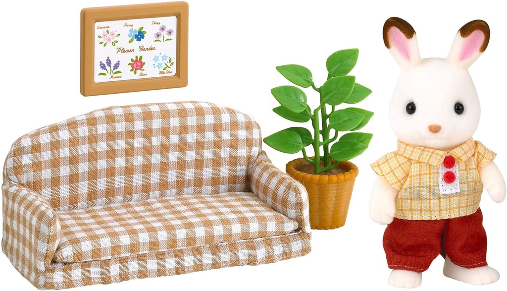 Chocolate Rabbit Father Set  (Settee) Sylvanian Families