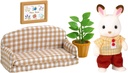 Chocolate Rabbit Father Set  (Settee) Sylvanian Families