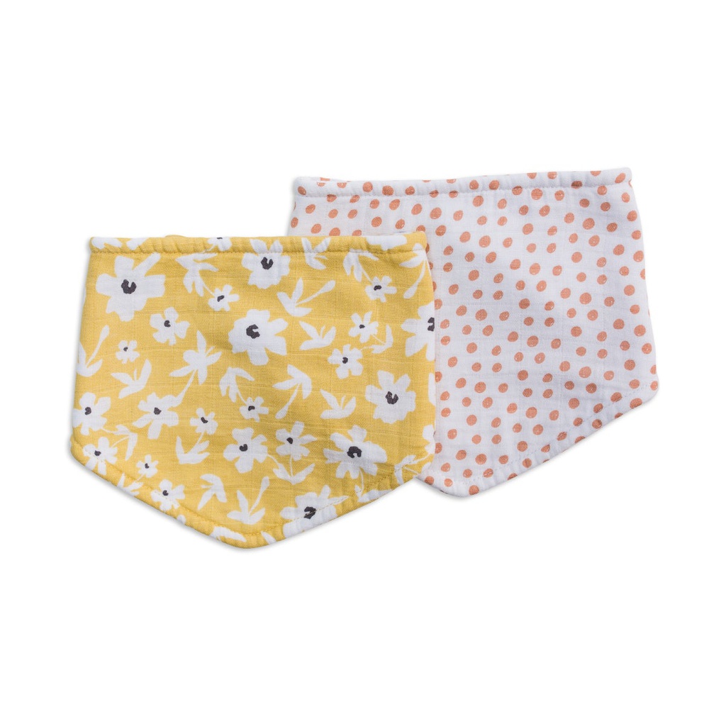 Set x 2 babero bandana - Windflowers &amp; dots Lulujo