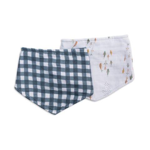 Set x 2 babero bandana Fish &amp; Navy Lulujo