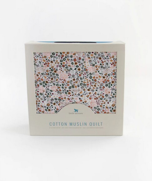 Cotton Muslin Quilt - Pressed Petals Little Unicorn