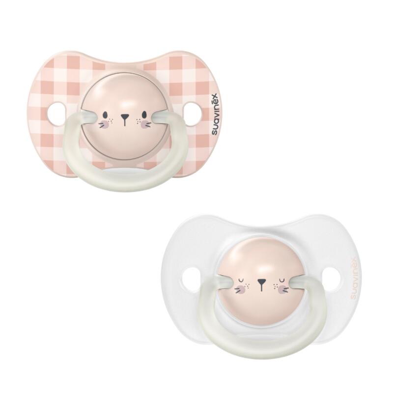 Chupete x 2 Sx Pro Nocturno Rosa Suavinex