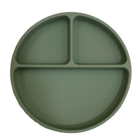 Plato con divisiones y ventosa Sage verde Storki