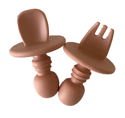 Cubiertos de aprendizaje silicona Rosado Storki