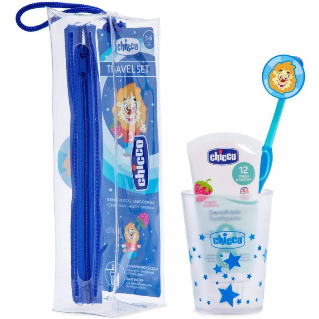 Set cuidado oral cepillo + pasta 3-6 años azul