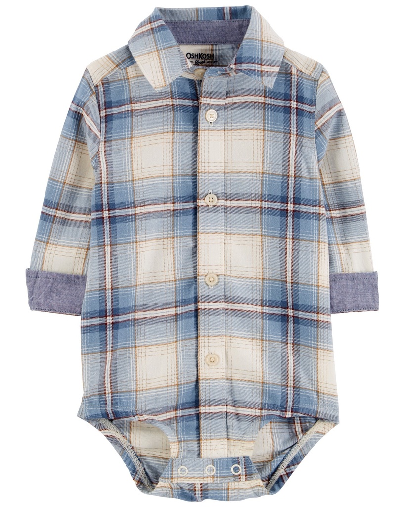 Body Camisa A Cuadros Algodón 18M Oshkosh