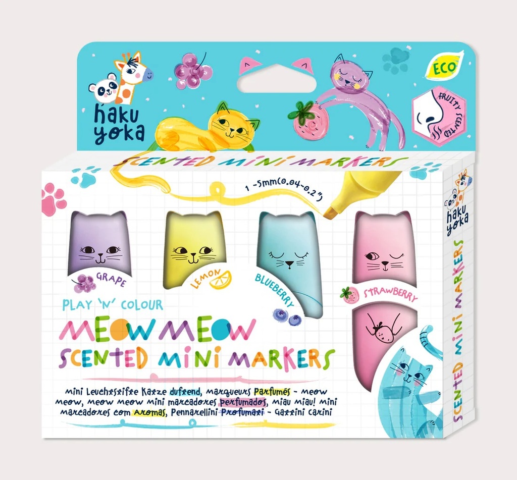 Pack 4 Marcadores Perfumados Gatos Haku Yoka