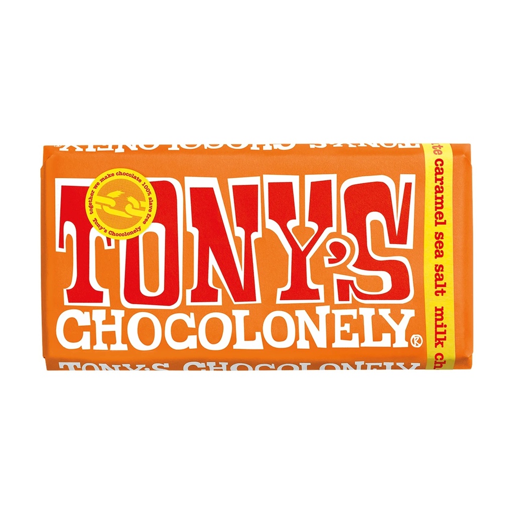 Chocolate con leche, caramelo y sal marina Tony's
