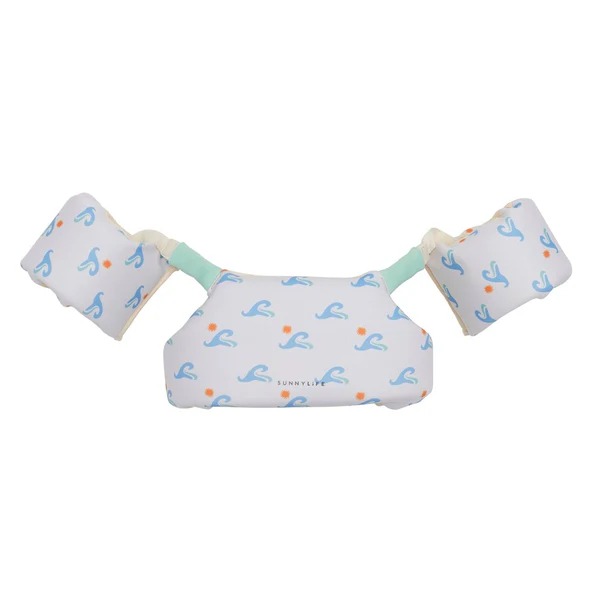 Floatie Jacket 3-6 Sid The Seagull Blue Wave Sunnylife