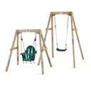 2-In-1 Wooden Single Swing Set Plum