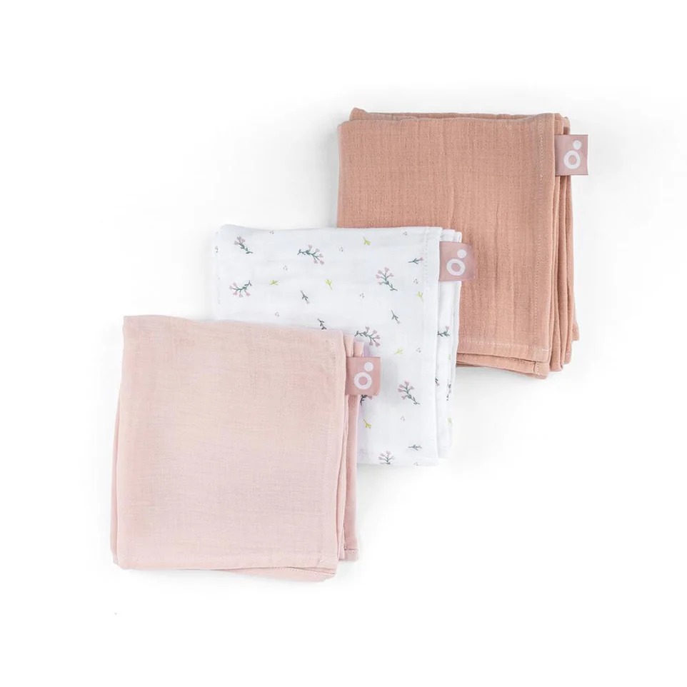 Pack x 3 Sabanitas Muselinas Lovely Flower Pink Doomoo