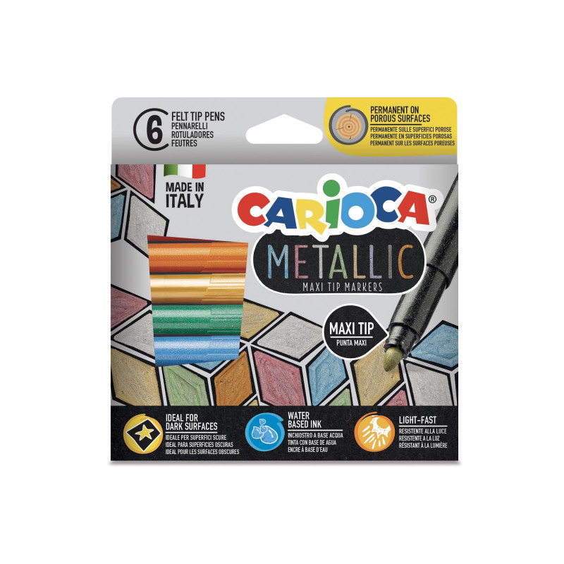 Marcadores Gruesos Metallic Caja X 6 Carioca