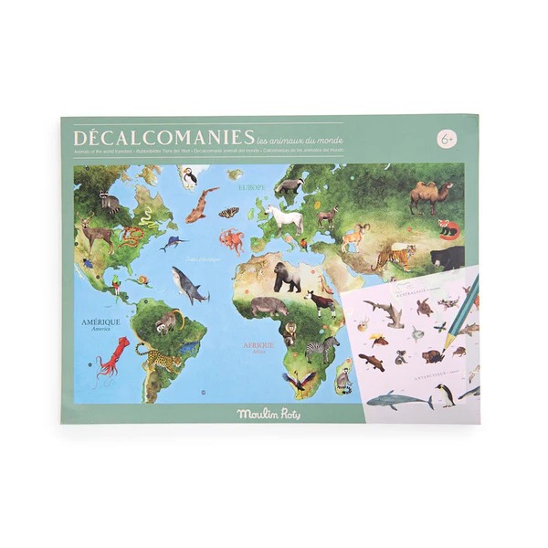 Mapamundi De Calcomanias Tout Autour Du Monde Moulin Roty