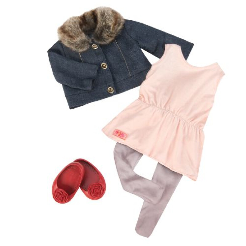 Set Ropa - Campera Jean y Cuello Piel Our Generation