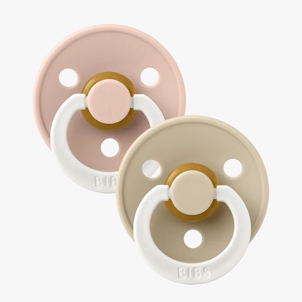 Colour 2 Pack Latex Size 1 Blush Night/Van Bibs