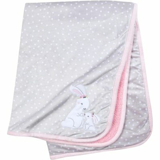 [013618220852] Manta plush corderito rosa y gris Gerber