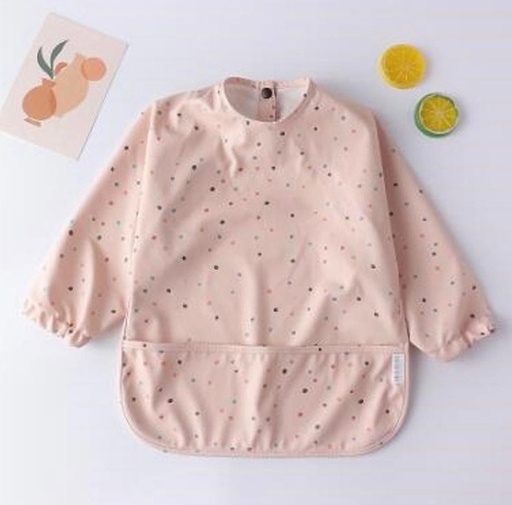 [HOPP38] Babero con mangas Oslo Puntitos Rosa Hopping
