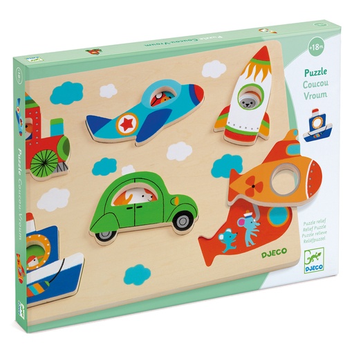 [DJ01063] Relief Puzzle - Coucou-Vroum - Fsc 100% Djeco