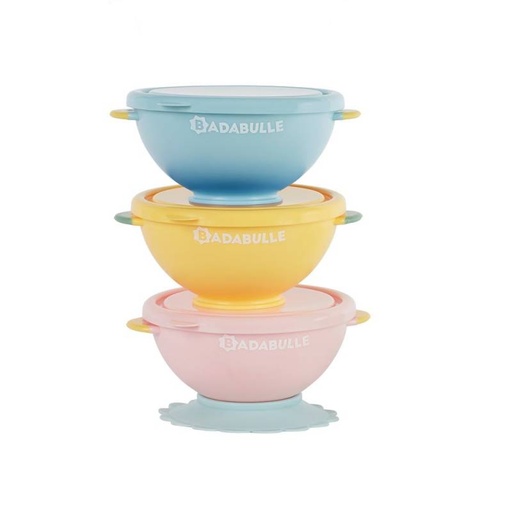 [3661276177475] Set x3 Bowls con ventosa Fun Colors Badabulle