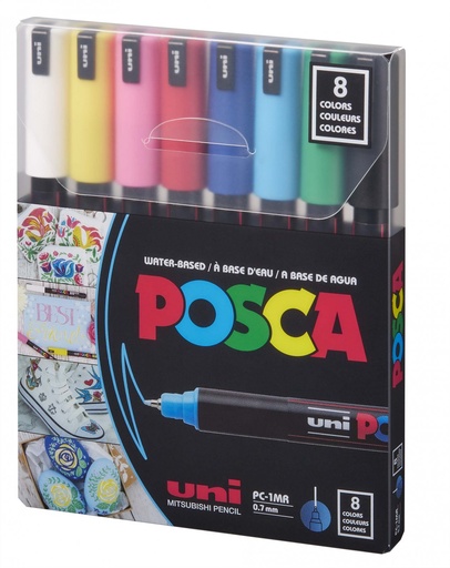 [4902778246061] Marcadores 0.7mm x 8 colores Clásicos Posca