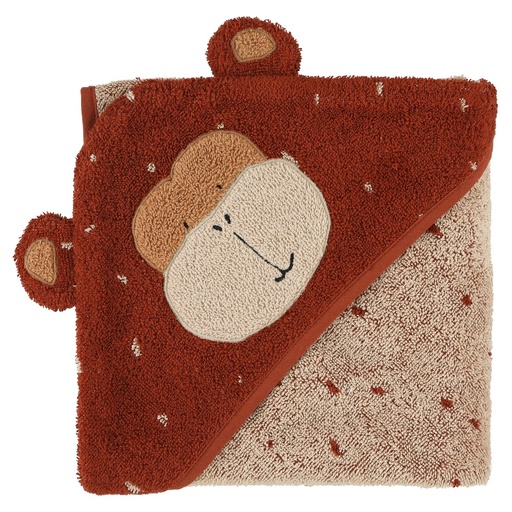 [11-890] Hooded Towel - 75X75Cm - Mr. Monkey Trixie