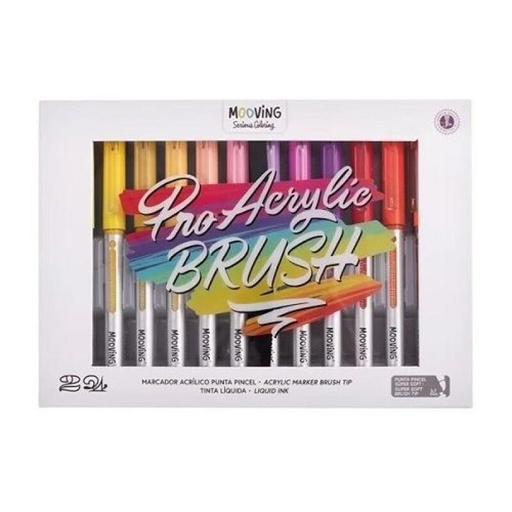 [7799133025532] Marcadores Acrilicos Punta Pincel x24 Mooving