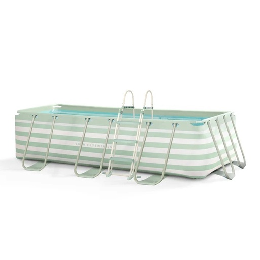 [7432233935997] Piscina Luxe Old Green Striped SE Frame Pool - 400x200x100cm