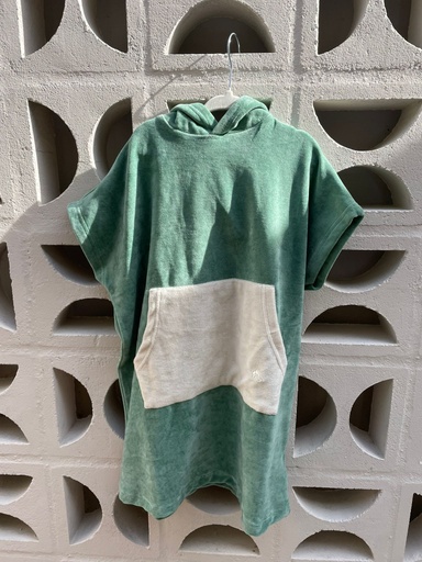[PKPCHBV-12] Poncho Beige/Verde 1-2Y Peekaboo