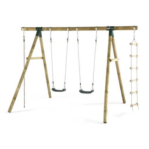 [27012] Gibbon® Wooden Swing Set Plum