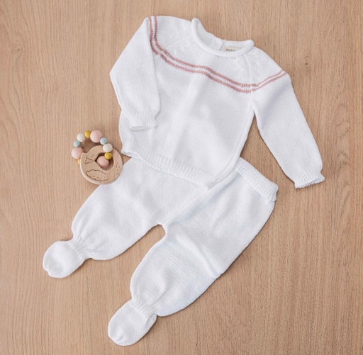 [PK64] Conjunto Hilo blanco con doble guarda rosa RN Peekaboo