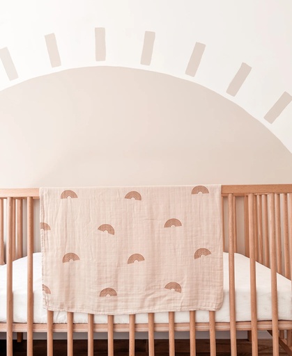 [NANSU33] Rebozo muselina arcoíris beige Nansu