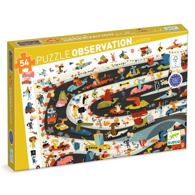 [DJ07564] Car Rally 54 pcs Djeco