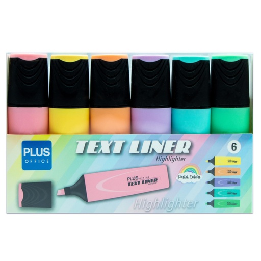 [8426307048767] Marcador Fluorescente X 6 Pasteles Plus Office