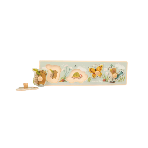[678117] Puzzle Encajable 4 Animales Trois Petits Lapins Moulin Roty