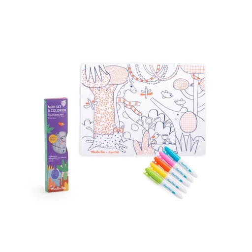 [679604] Mantel Para Colorear + 5 Rotuladores Toupitis Moulin Roty