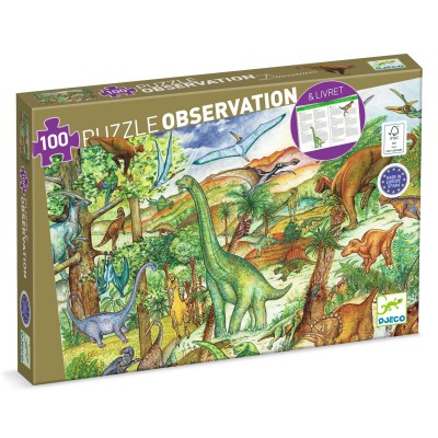 [DJ07424] Dinosaurs + Booklet - 100 Pcs Djeco