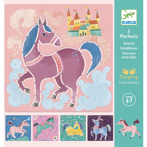 [DJ08915] Stencil Horses Design by by Djeco