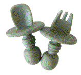 [SFSU01-3] Cubiertos de aprendizaje silicona Verde Storki