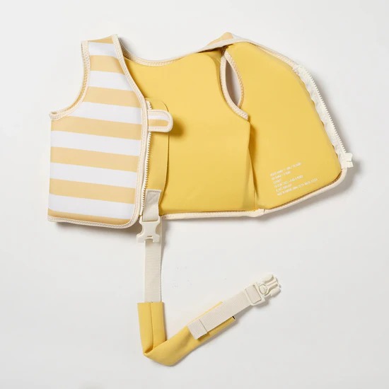 Chaleco Flotador 1-2Y Seagull Mustard Stripe Sunnylife