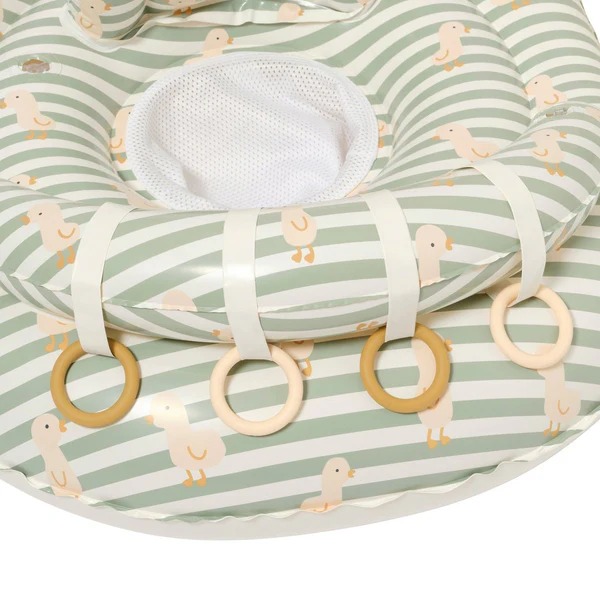 Interactive Baby Float Duck Sage Stripe Sunnylife
