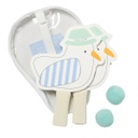 Kids Velcro Beach Bats Sid The Seagull Blue Stripe Sunnylife