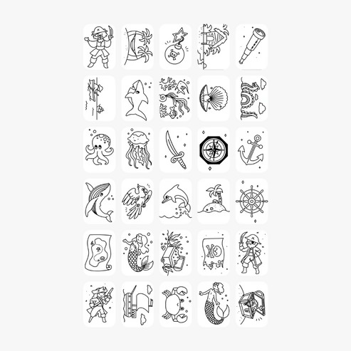 Refil Draw Mini Animals-Ocean &amp; Pirates Kidywolf