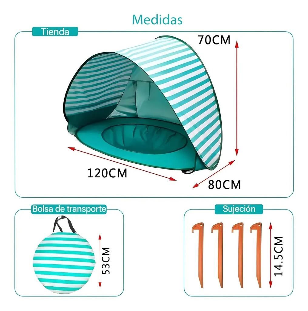 CARPA PARA BEBE PARA PLAYA VERDE AKAS