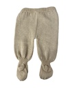 Set batita y pelele tejido Margaritas beige con flor blanca 
