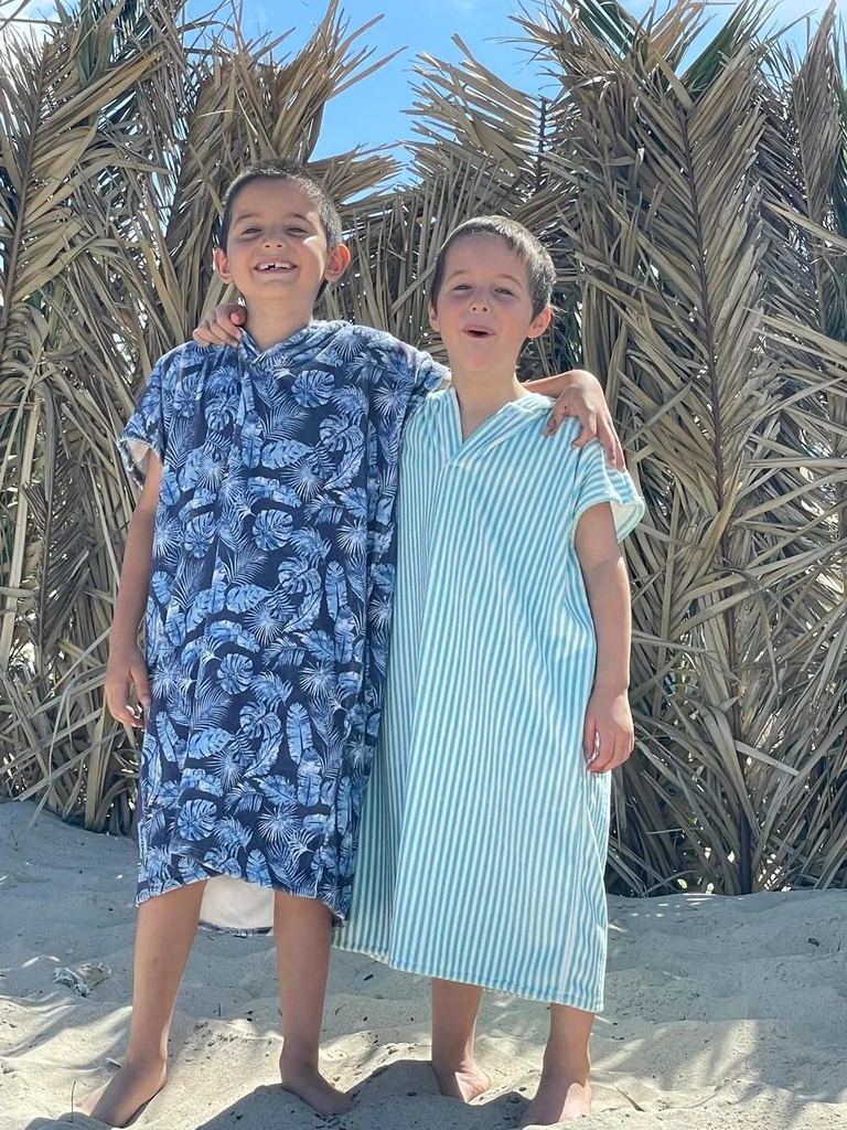 Poncho Green Stripes - S Martin Pescador